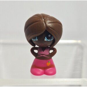 Gift Ems Mini Doll 1.5" African American Girl Pink Dress With a Peach